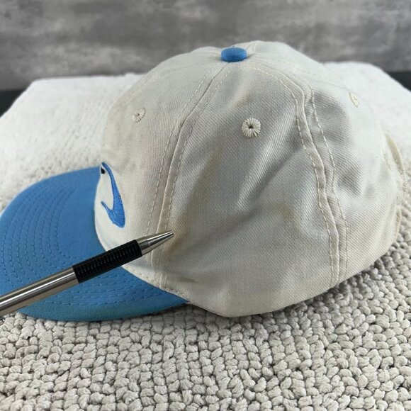 90s Vintage Nike Snapback Hat OSFA Embroidered Wool Two Tone Cap Center Swoosh - Picture 9 of 13